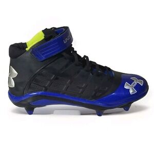 Under Armour Football Cleats Mens 13.5 Blue Black Green Sports Linebacker Shoes